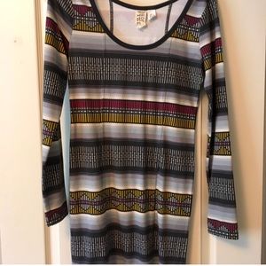 Billabong Pattern Long Sleeve Dress